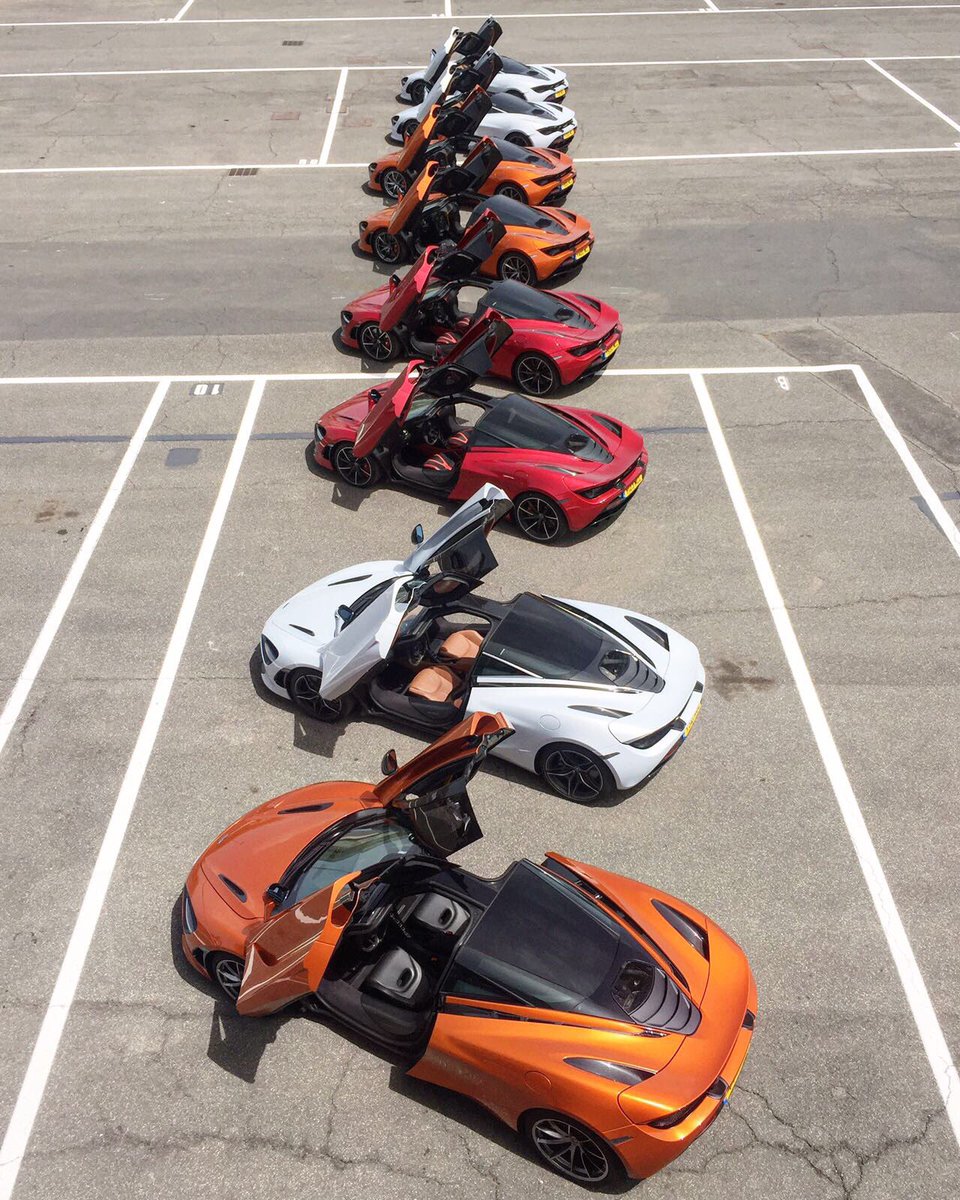 McLarenAuto's tweet photo. A snap from the last day of the #McLaren 720S launch at Vallelunga circuit near Rome. Probably the current record for 720Ss in one place.. https://t.co/cZN2jTt6M7