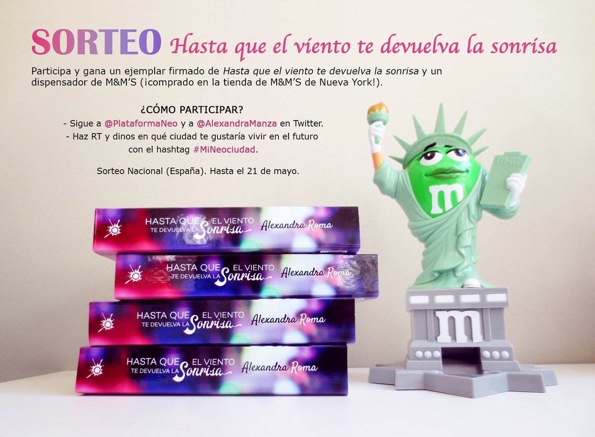 PlataformaNeo's tweet image. 💜SORTEO💜 Sorteamos un ejemplar de "Hasta que el viento te devuelva la sonrisa" y un dispensador de M&amp;amp;M'S. ¡Lee las bases en la imagen! ⭐️