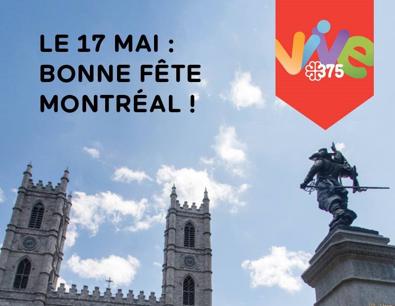 Mercredi, ce sera la fête de Montréal! Participez aux activités du #375mtl dans le Vieux- #MTL. On vous attend! » ville.montreal.qc.ca/375