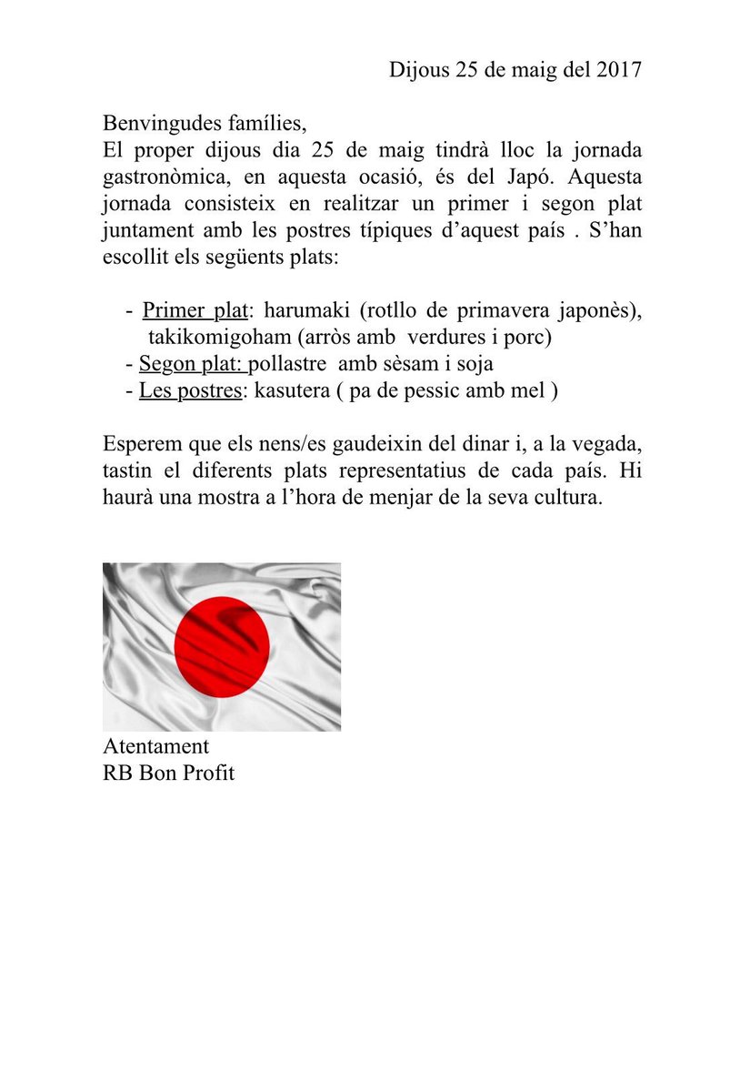 Us hi esperem el 25 de maig per la jornada gastronòmica del Japó!
