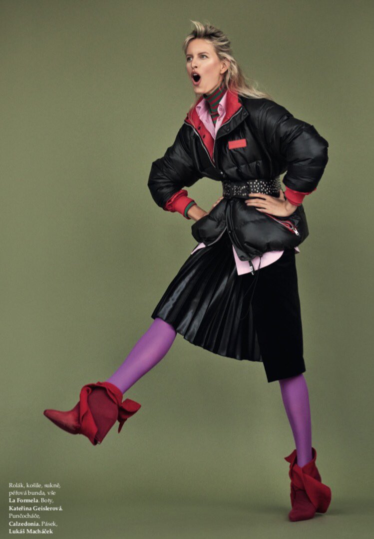 Topmodel <a href="/karolinakurkova/">.</a> wearing in new <a href="/ELLECZ/">ELLE</a> leather belt by <a href="/MachacekLukas/">LUKAS MACHACEK</a> #fw17 #collection #lukasmachacek 🖤