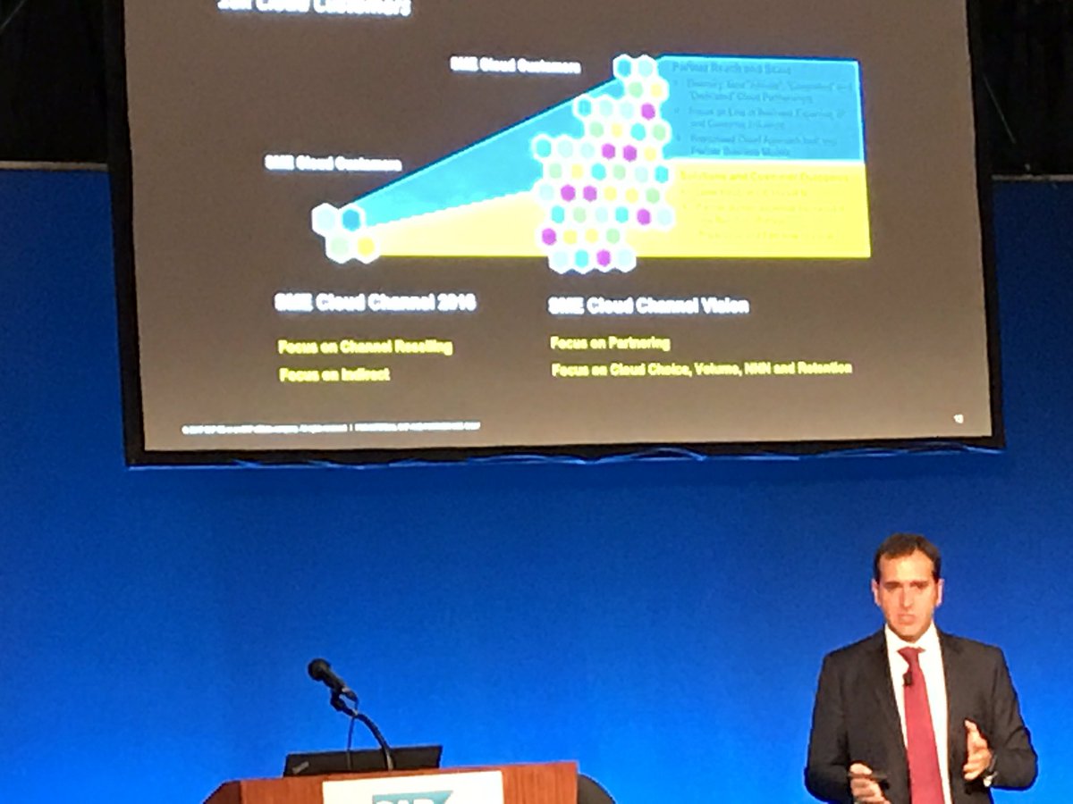 hansuebe's tweet photo. #SAPPartnerSummit #KarlFahrbach, SME Cloud Transformation is happening! Winning with our partners in the cloud https://t.co/65DYT6Tvwo