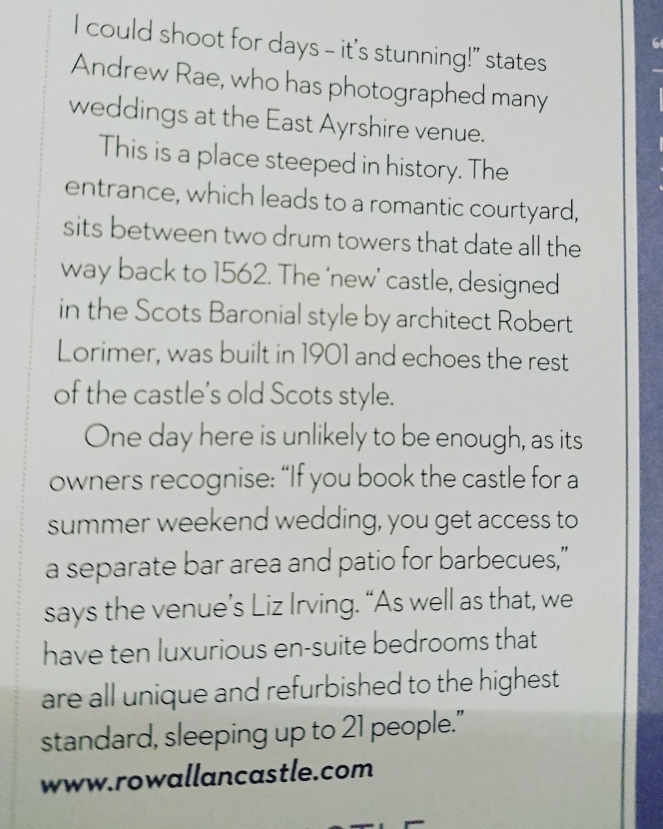 Love being in the latest <a href="/tietheknotscot/">Tie the Knot Scotland</a> on page 190 talking about Rowallan Castle as a wedding weekend venue x #wedding #weddingvenue