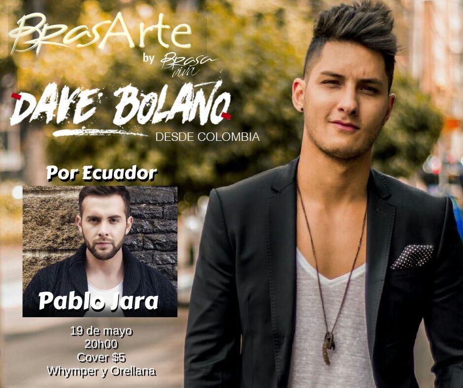 DaveBolano's tweet photo. Buenosbdias mi gente! Esta semana cerramos con dos conciertos en quito! Aquí les dejo la info! Habrá muchas SORPRESAS https://t.co/zsqpsVUNgS