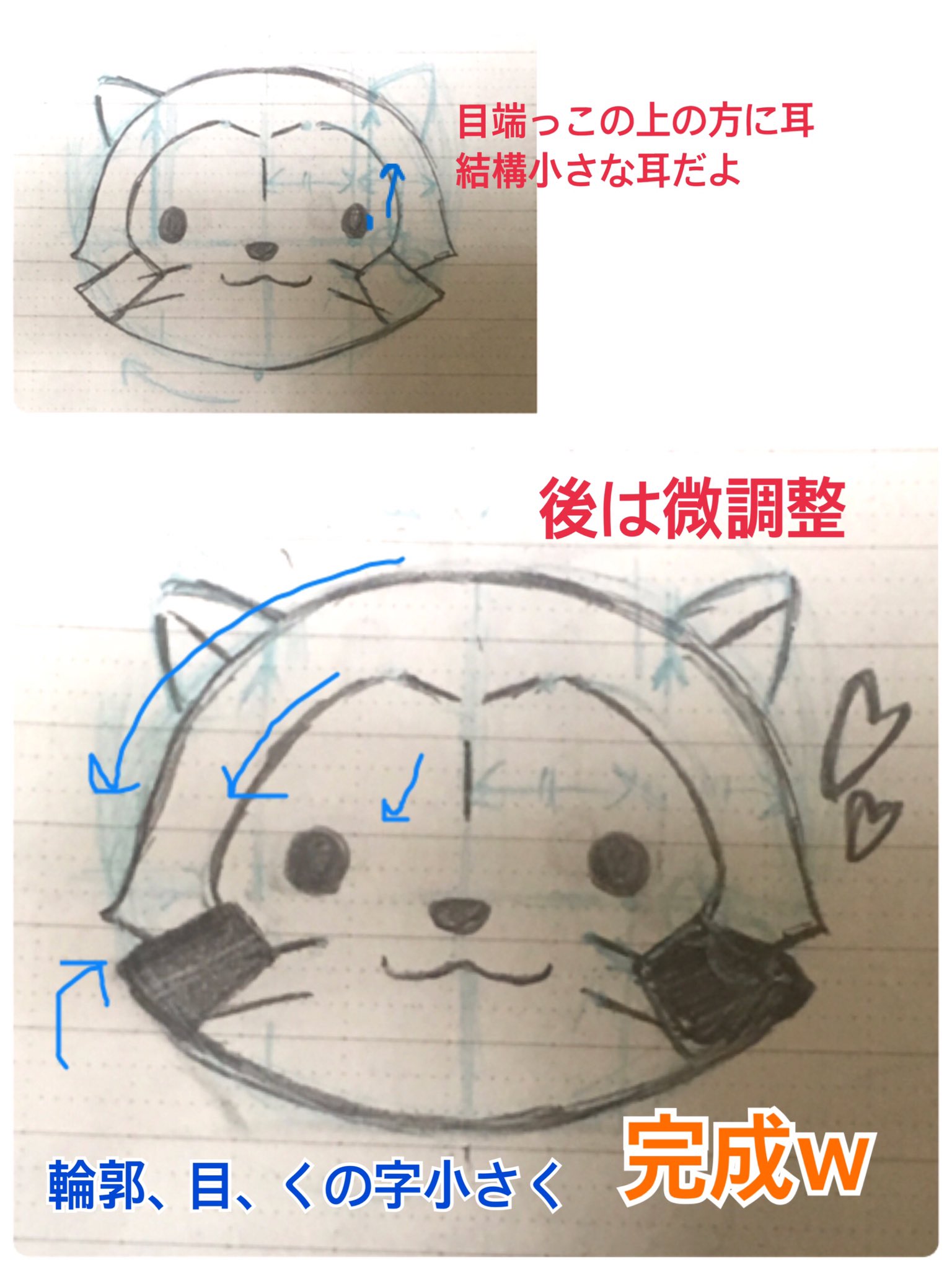 ノリス なんとなく 自己流ラスカルの描き方ー 目 鼻 ほっぺ おでこのバランスが理解できたら なんとなく描けるかも ラスカルは富士山のおでこが一番難しい気がします T Co Zvhpe2jsbw Twitter