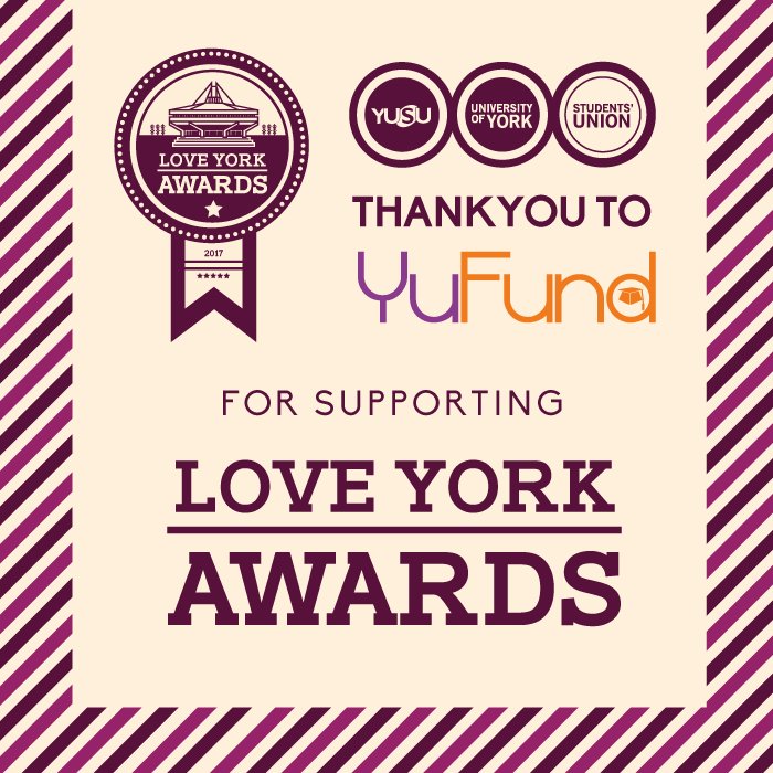 A massive thank you to <a href="/GivingToYork/">Giving to York</a> for supporting this year's #LoveYorkAwards, they wouldn't happen with out you! #YuFund