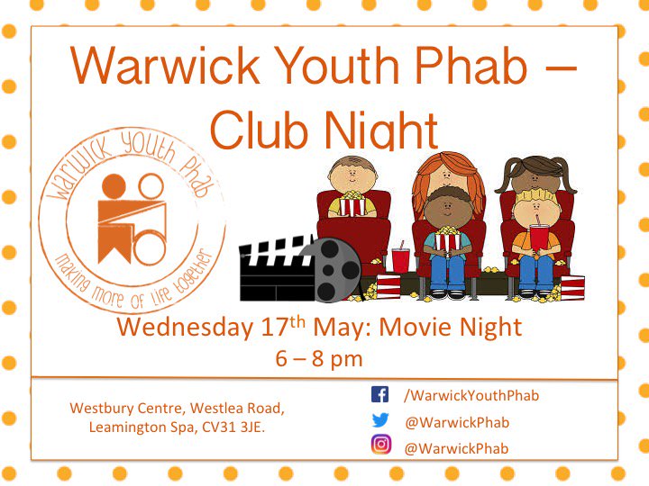 This week will be our movie night! Hope to see you all there!! #warwickyouthphab #phabengland #movienight