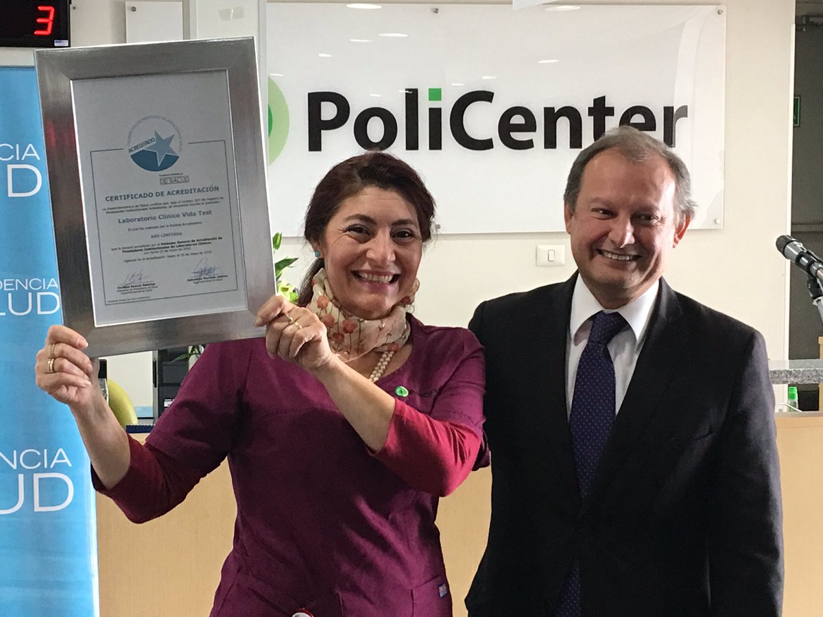Policenter_cl's tweet photo. Entrega de #Acreditación por parte de la Superintendencia de Salud para nuestro Centro Médico de La Florida y Laboratorio Clínico VIDA TEST https://t.co/YWyw0x8ig7