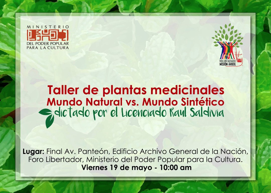 MICVEN2015's tweet photo. Taller de plantas medicinales ·Mundo Natural vs Mundo Sintético· 
Viernes, 19 de mayo a las 10:00 am. En el Archivo General de la Nación. https://t.co/womq1YUKpc