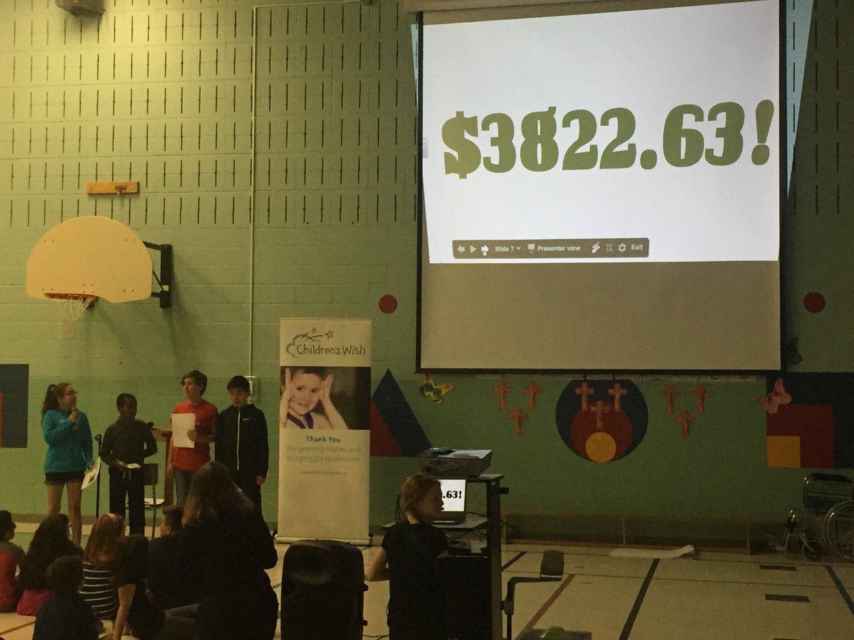 CinRatmono's tweet photo. Congratulations to Mrs. Dawson's class for raising $3,822.63 to the Children's Wish Foundation!So proud of @wishingtree2017 team  @BMO #EAP https://t.co/Chx4qJhj5Q