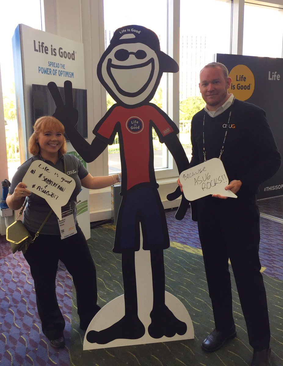 Find Jake at #SAPPHIRENOW &amp; #ASUG2017 &amp; share why you think life is good with #ASUG2017 &amp; #ThisisOptimism