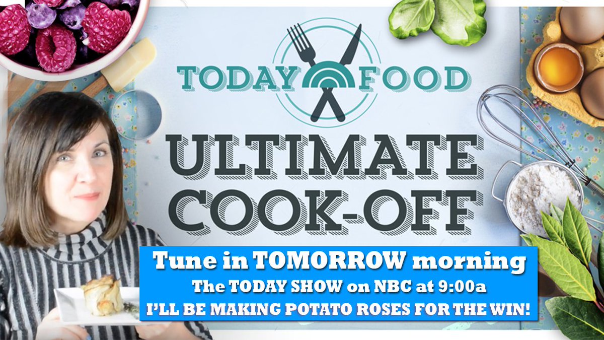 KitchAnnette's tweet photo. Congrats to @CandleLadySTC & @TheFoodPervert & your win on @TODAYshow @TODAYFood #UltimateCookOFF! Excited to make my #potatoroses tomorrow! https://t.co/lhcpwPXF1n