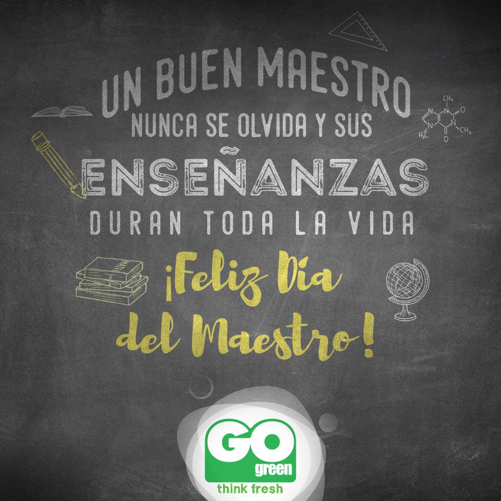 GoGreen_Col's tweet image. Un buen maestro nunca se olvida y sus enseñanzas duran toda la vida ¡Feliz día del maestro!