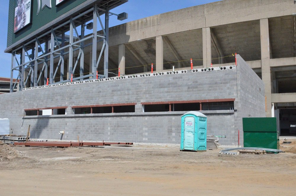 facilitiesmsu's tweet photo. Lots of #msuconstruction progress is being made on the Spartan Stadium South End Zone addition, check it out: https://t.co/D6fjscpyFJ https://t.co/NK1CjLearo