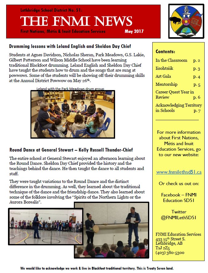 Lethbridge Indigenous Education tweet media