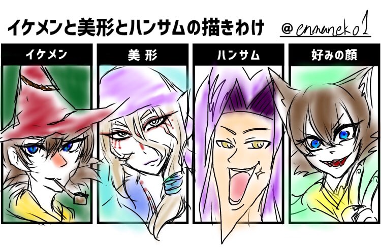 イケメンと美形とハンサムの描きわけ そして 好みの顔 も添えてどうぞ 2ページ目 Togetter