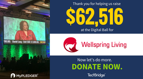 wearetechbridge's tweet photo. Thanks for supporting our nonprofits! Didn't get a chance to donate to Wellspring Living at the DigitalBall? Go here➡https://t.co/tB0ENt40ps https://t.co/67gcqBxVwY