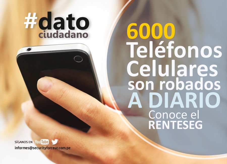 securityforceur's tweet photo. #DatoCiudadano: ¿Qué es el #RENTESEG?
Sabías que 6000 Teléfonos Celulares son robados a diario.Conoce Aquí: https://t.co/ojEtRPfEde https://t.co/j7SqKord37