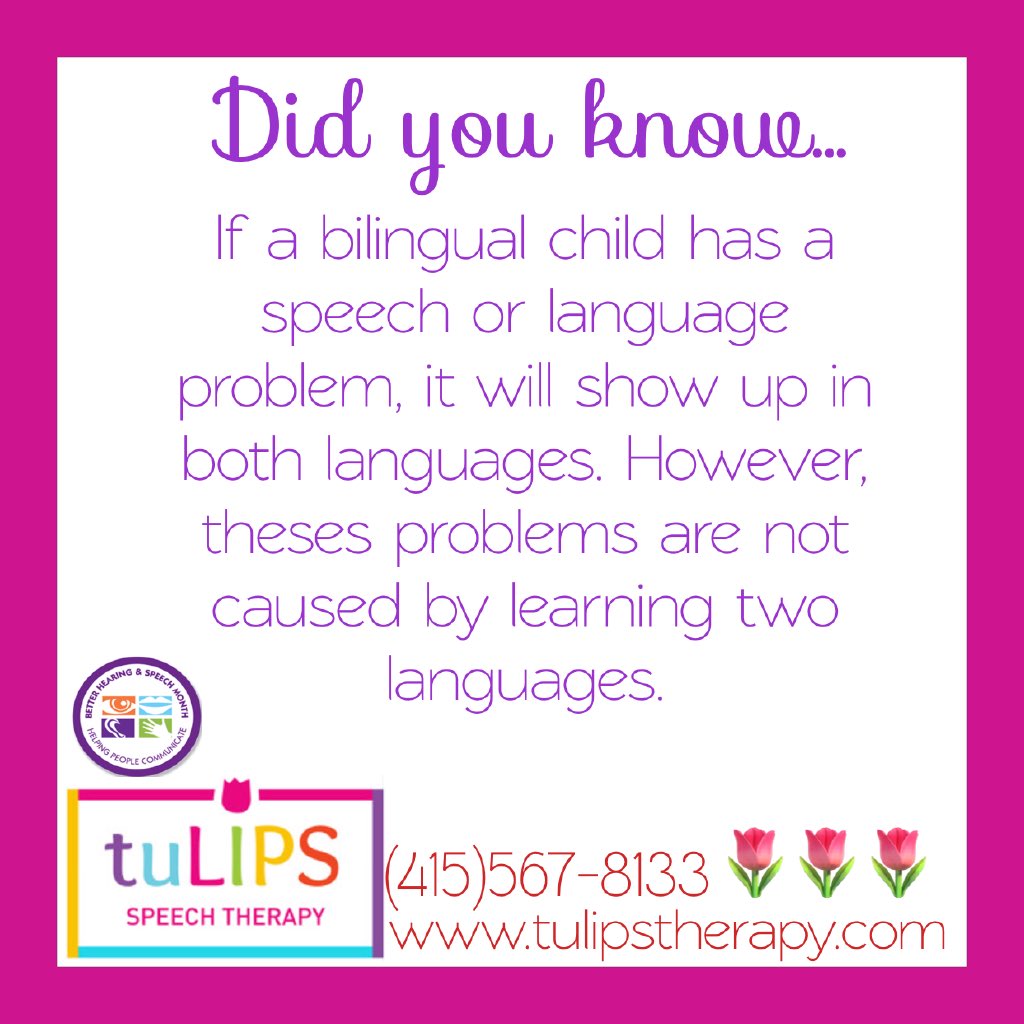 tuLIPSSpeech's tweet photo. Talk and listen in both languages. #tulipsspeechtherapy #bhsm #betterhearingandspeechmonth #sanfrancisco #cowhollow #noevalley #🌷 https://t.co/Ryl9tvIccw