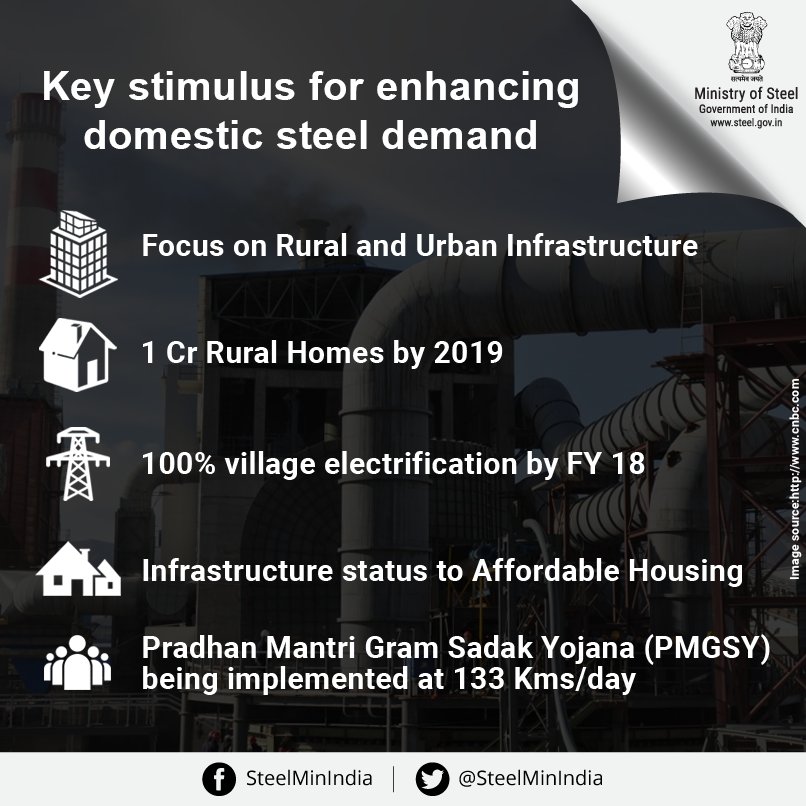 SteelMinIndia's tweet photo. Promotion of domestic steel is a big step towards empowering the steel industry and citizens with benefits of Indian-made #steel. https://t.co/DFTHwavjbn