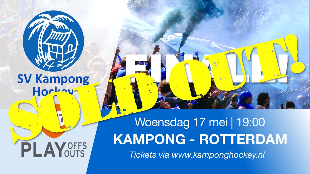 UITVERKOCHT! Geen tickets meer voor woensdag. We gaan genieten van een avondje tophockey! #finale #KAMROT #PO2017 <a href="/HCRotterdam/">HC Rotterdam</a> <a href="/hockey_nl/">hockey.nl</a> 💙💚