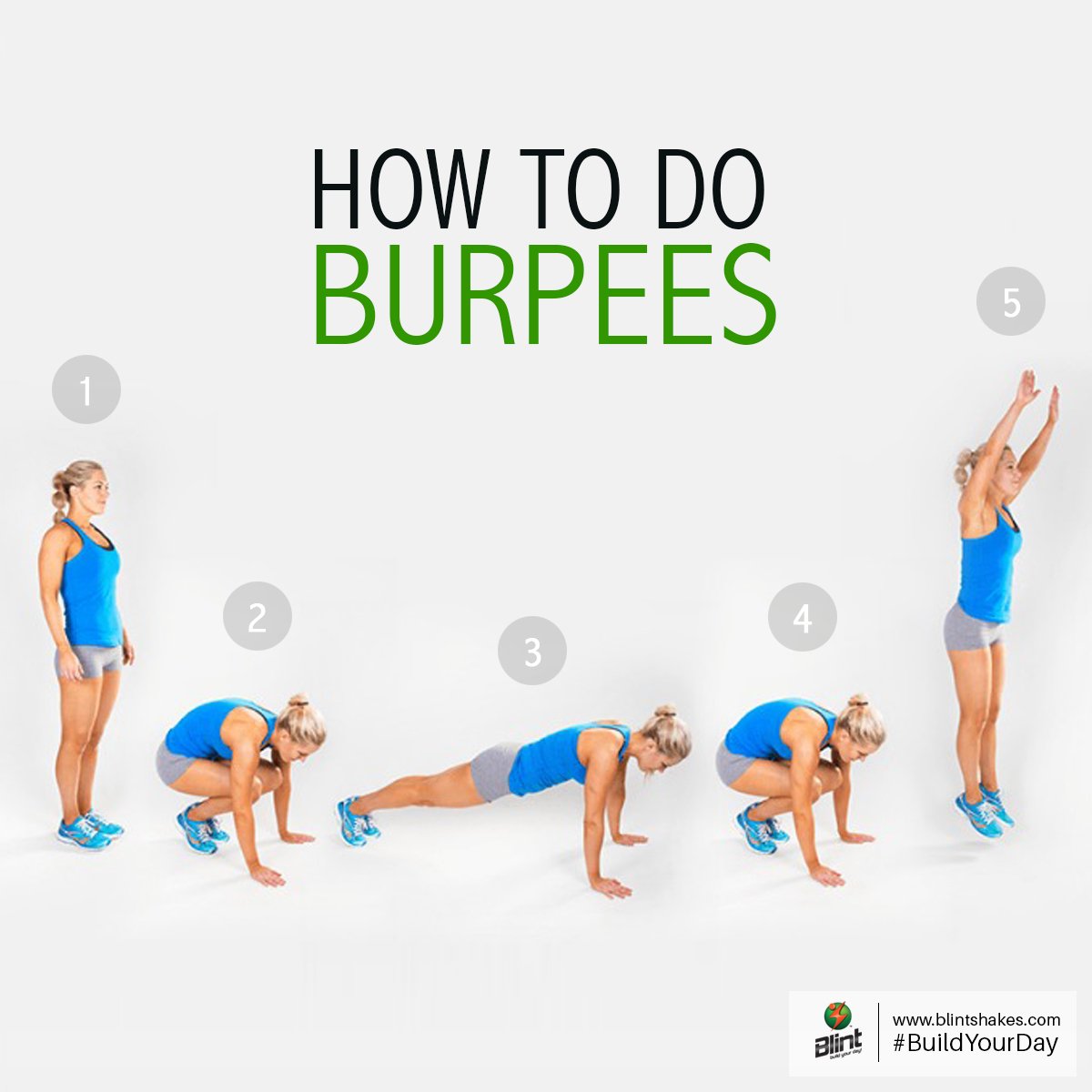 blintshakes's tweet photo. #BlintTips Burpees can get you fitter than pretty much any other exercise can, try it and #BuildYourDay #Exercise #Training #GetFit https://t.co/ZuqhLIbprr
