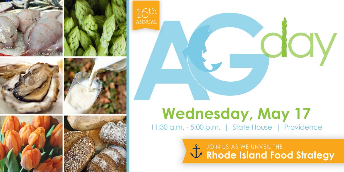 RhodeIslandDEM's tweet photo. #RIAgDay is this Wednesday! Meet local farmers, sample local foods &amp; celebrate the unveiling of the #RIFoodStrategy https://t.co/06jIrVFcpU