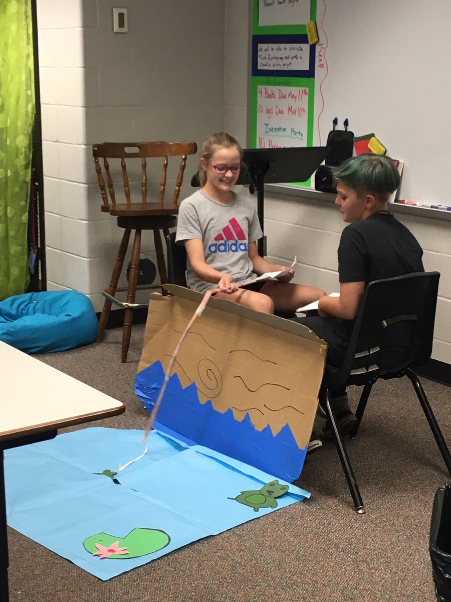 genafrench14's tweet photo. Students are presenting their Tuck Everlasting projects. We have a lot of great future reporters, rappers, lawyers &amp; actors. https://t.co/49NQVkN0Gc