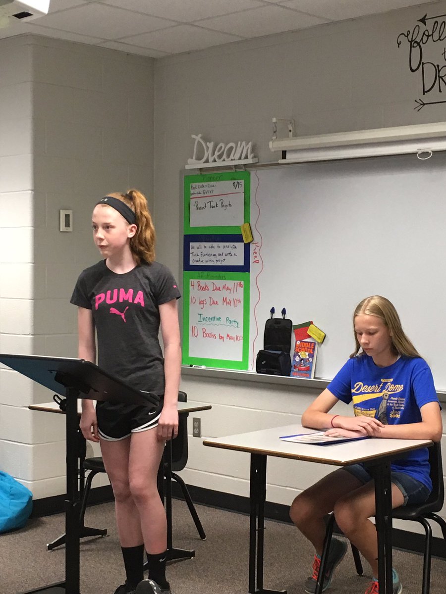 genafrench14's tweet photo. Students are presenting their Tuck Everlasting projects. We have a lot of great future reporters, rappers, lawyers &amp; actors. https://t.co/49NQVkN0Gc