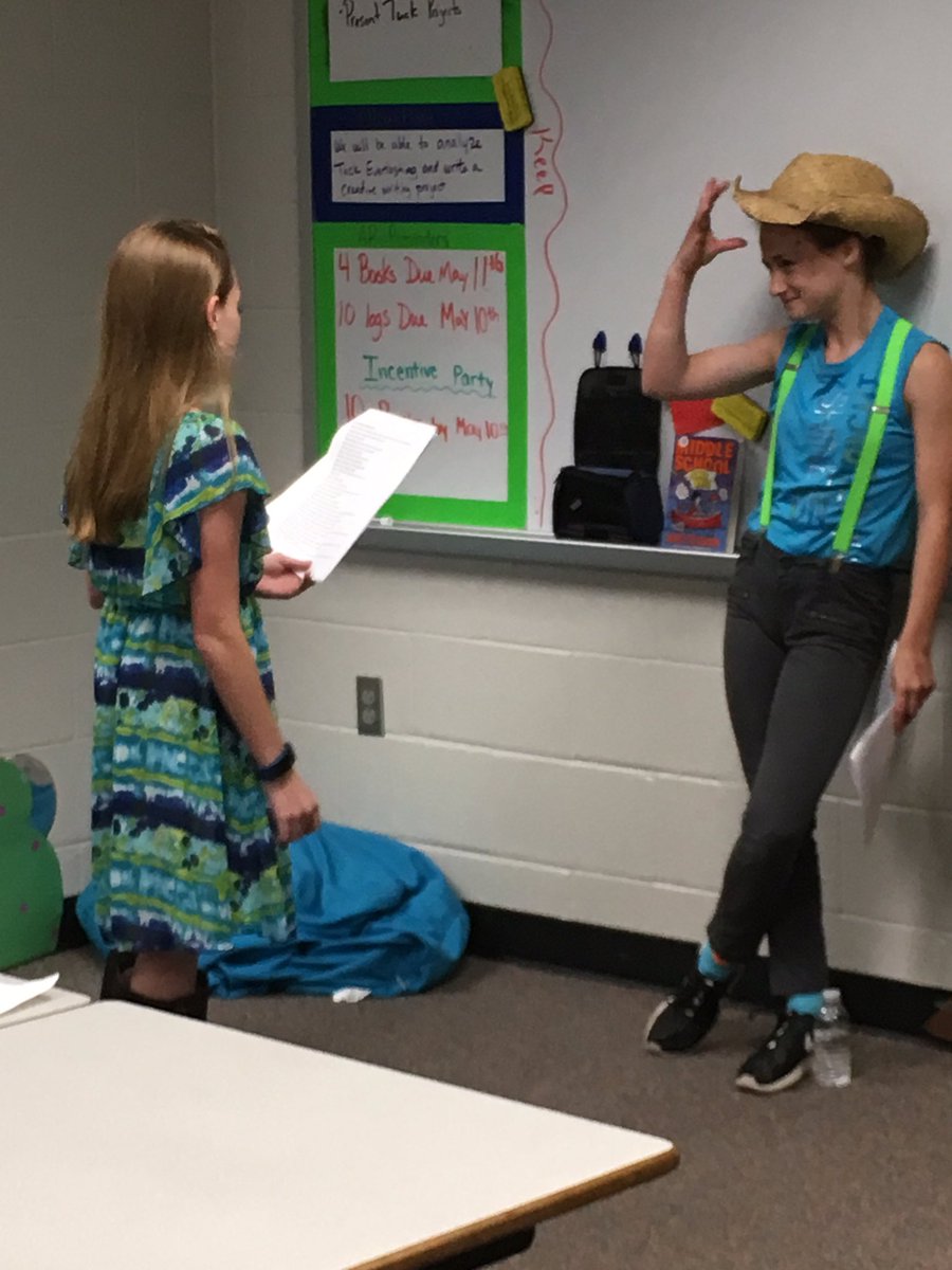 genafrench14's tweet photo. Students are presenting their Tuck Everlasting projects. We have a lot of great future reporters, rappers, lawyers &amp; actors. https://t.co/49NQVkN0Gc
