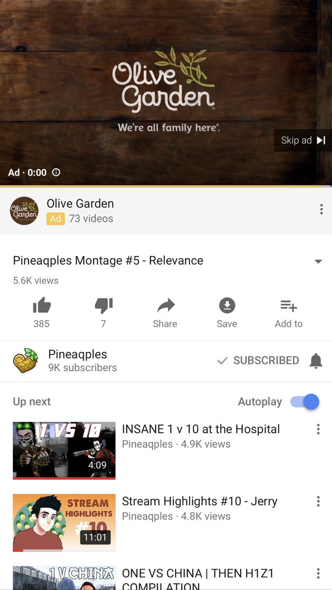 Simmxns's tweet image. When you&apos;re trying to watch @Pineaqples montage on YT and get the #2for20atOliveGarden commercial.
#SubliminalAdvertising