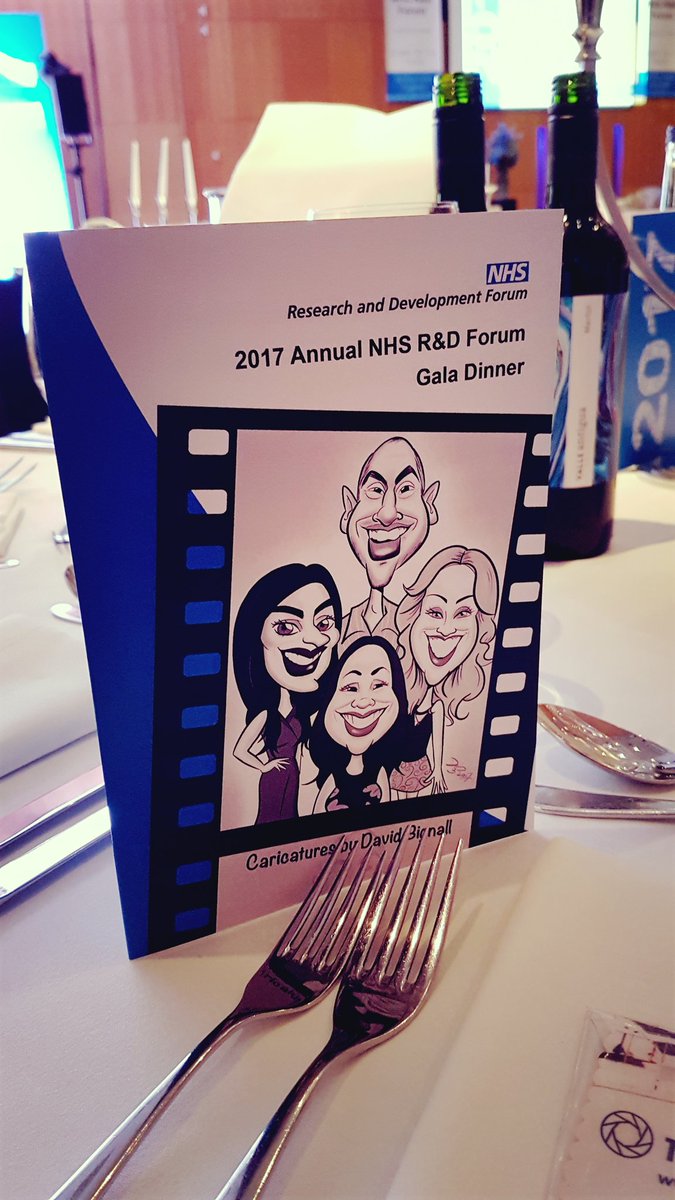 DavidWarbleArt's tweet photo. Drawing #caricatures at the @HiltonHotels Deansgate tonight in Manchester, delighted that they used my artwork on the placecards! https://t.co/O6uhlALcTe
