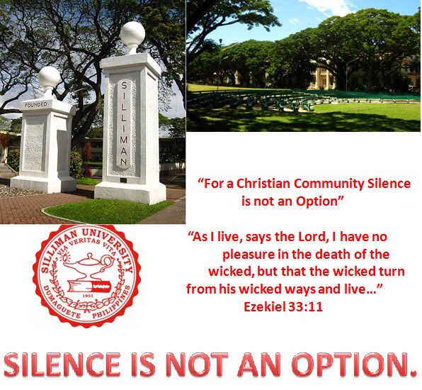 dred0130's tweet photo. For Silliman University, Silence is NOT an Option!

#ImpeachDuterte
#ImpeachDu30 https://t.co/abF3vsdfof