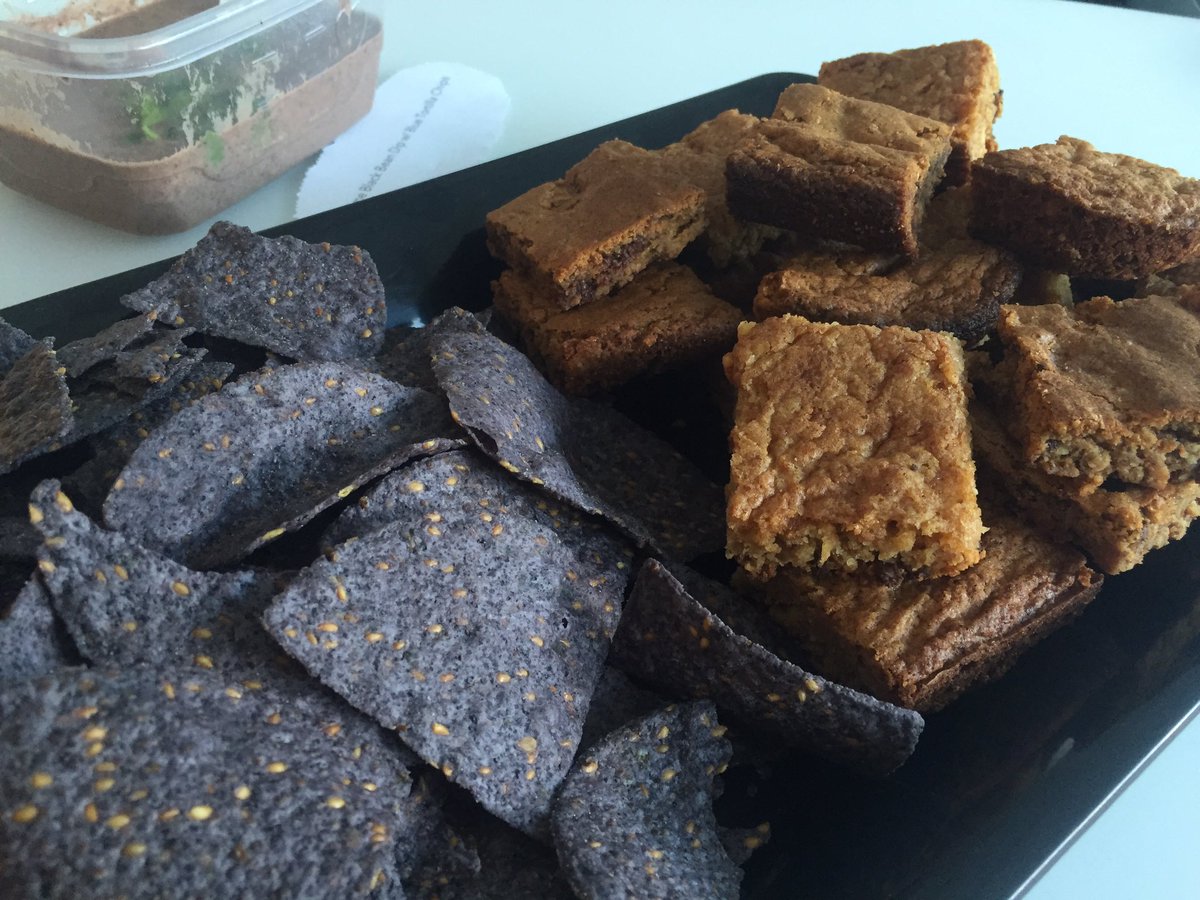 BipartisanBaker's tweet photo. Sweet, salty &amp; spicy snacks for @WomenWhoCodeDC algorithms: miso 🍫 blondies &amp; @MelanieLisa's black bean dip. https://t.co/cG0CP7dyAi