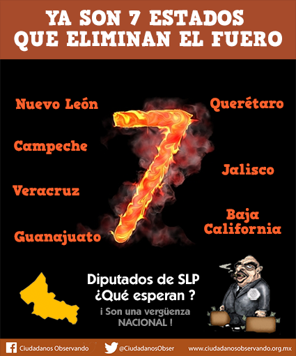 CiudadanosObser's tweet photo. Mientras los diputados locales de #SLP solo fingieron y engañaron con su iniciativa que caducó, ya se les adelantaron 7 estados. #NoAlFuero https://t.co/WgweydeM5e