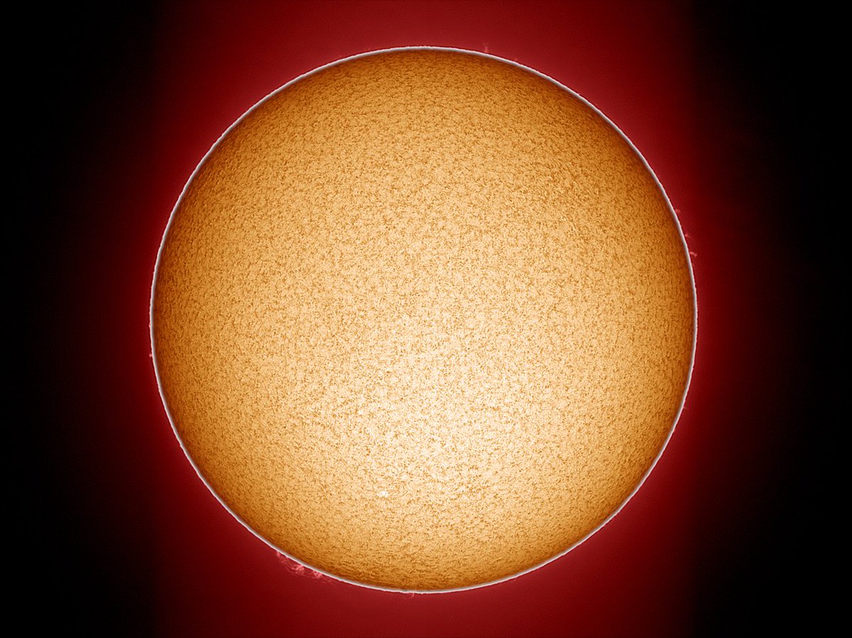 UllrichDittler's tweet photo. No #Sunspots but a small #Prominance is obserable today at the #Sun.
#SolarObserver, #Astrophotography https://t.co/Nd8oNhNH7I