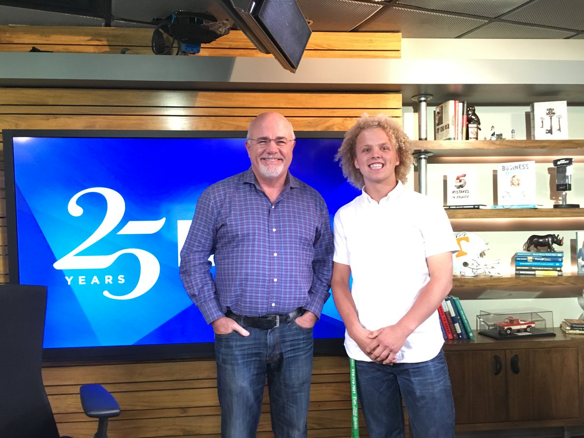 DaveRamsey's tweet photo. This is Peter. HS Senior made 40k this year cutting grass. Paying cash for college. https://t.co/HO133DjWQp