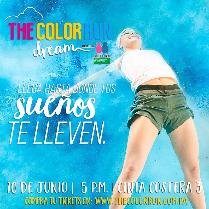 TheColorRunPty's tweet photo. 10-junio ven a vivir tu sueño con The Color Run Dream Tour y apoya a Fundayuda 
Inscríbete en: https://t.co/Il9UgtAei9 https://t.co/HwVuXjPrld