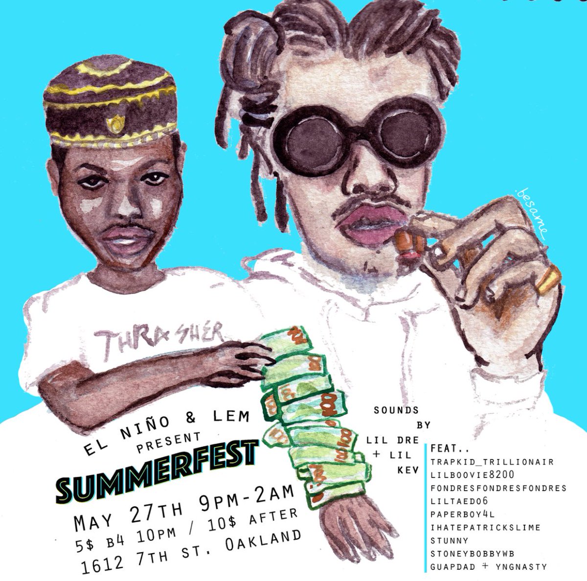 ninosonino's tweet photo. VERY RARE SHOW WE THROWING IN OAKLAND ! 😲 MAY 27th!! #ALLAGES ! 1612 7TH ST. FIRST 200 PEOPLE RECEIVE FREE WEED https://t.co/t0WE3nf2oR