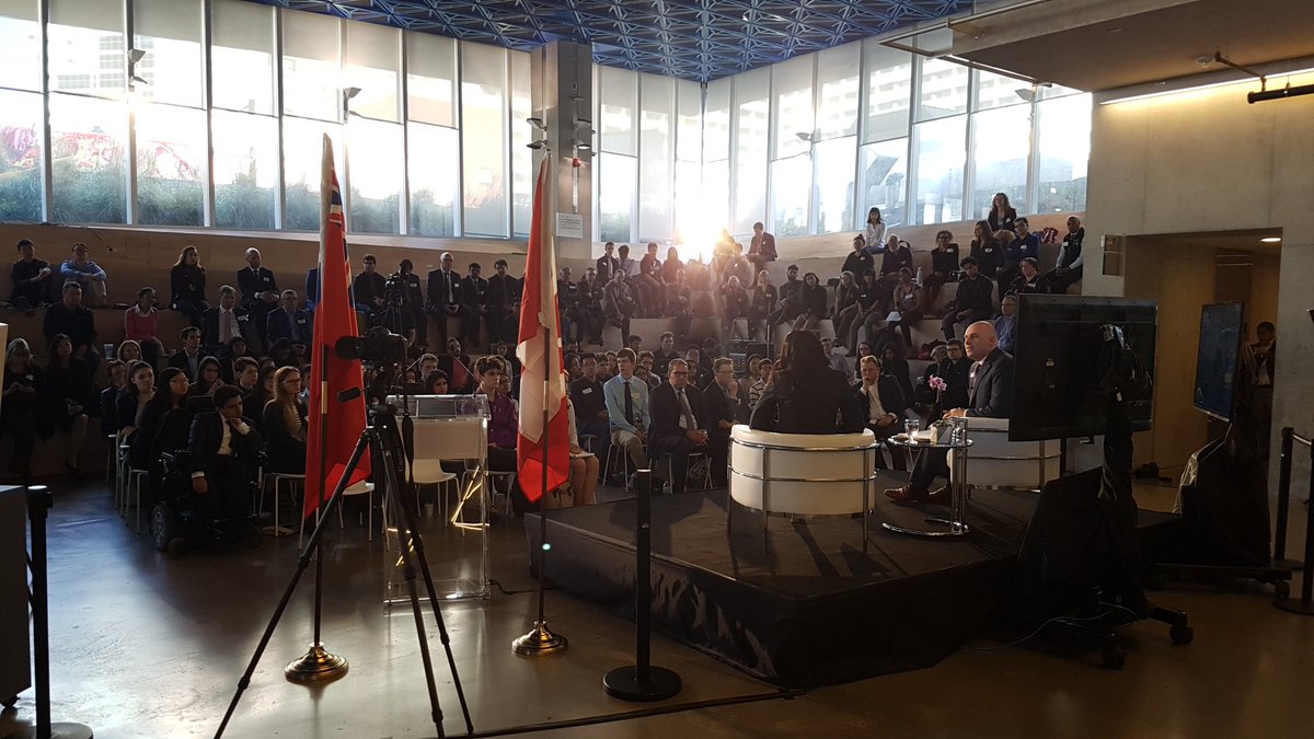 TorontoMet's tweet photo. Quite the crowd today as we announced our partnership with the @SHADnetwork this morning, &amp; welcomed Hon @MitzieHunter &amp; @GGDavidJohnston https://t.co/ozpnRSCN4P
