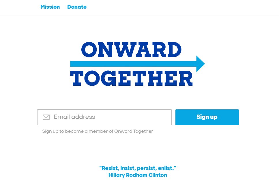 Hillary's Onward Together uses failed campaign arrow