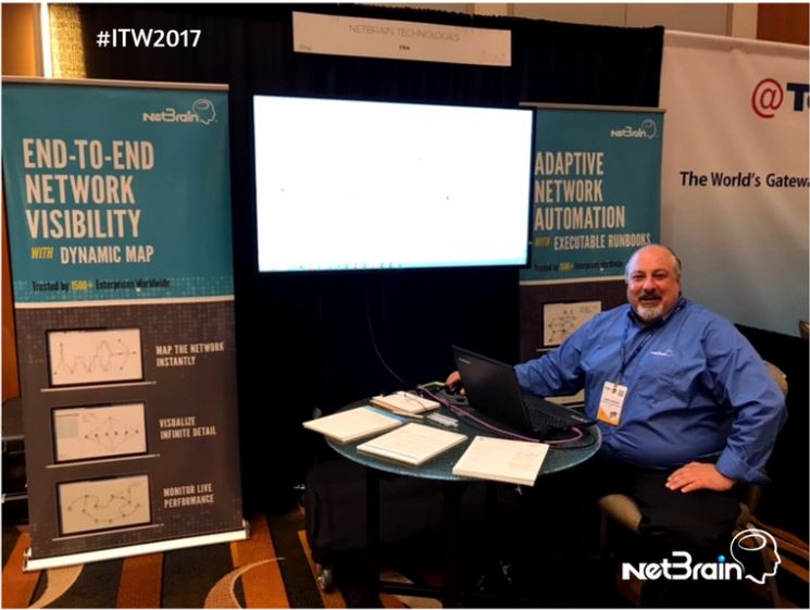 NetBrainTech's tweet photo. Day 1 of #ITW2017, stop by booth # 1704 for a live demo!
#NetBrainOnTheMap #JustMapIt https://t.co/5DVQrzhEb2
