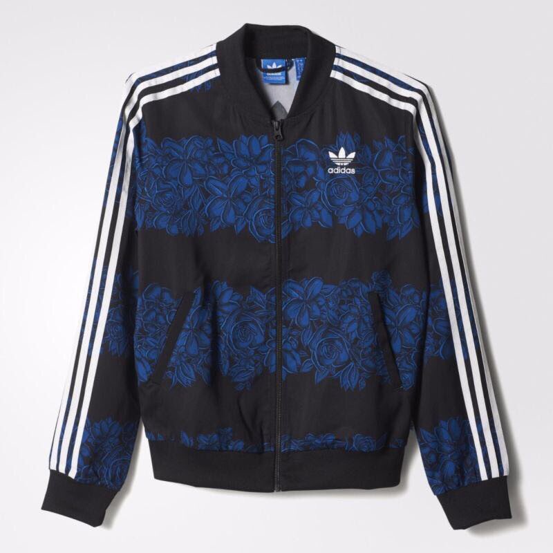 adidas blue floral jacket