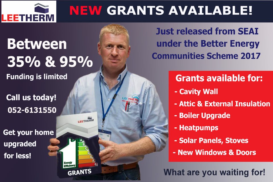 Leetherminsulat's tweet photo. What are you waiting for, don't miss your chance to avail of these new #grants from @SEAI_ie  ring our expert team on 052 6131550 NOW! https://t.co/Bj5I3s8nsC
