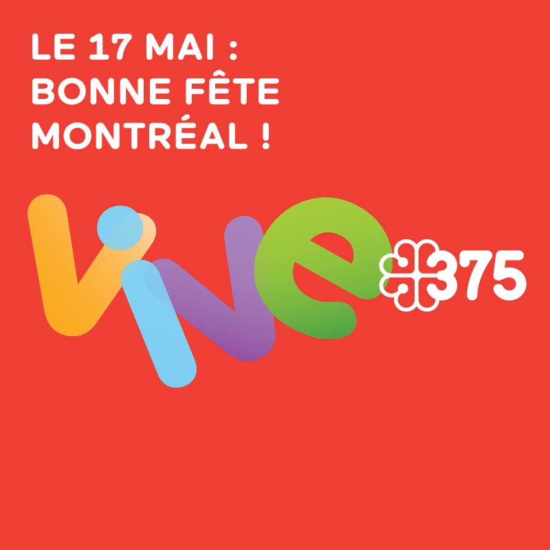 Demain: grande fête #375MTL! Vous êtes invités aux célébrations dns le Vieux #MTL. Privilégiez transport en commun » ville.montreal.qc.ca/deplacements