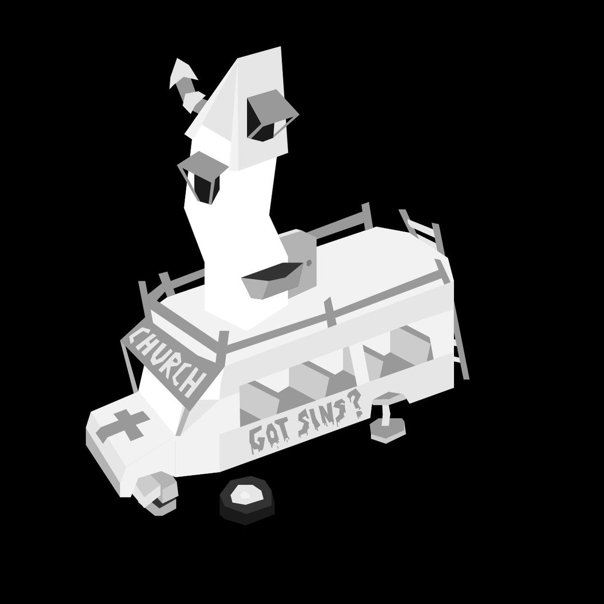 GraphicsHill's tweet photo. WIP - A Church from my project this week (pre-colour) #illustration #art #artist #illustrator #lowpoly #minimal #blackandwhite #bus https://t.co/aZKeorReMW