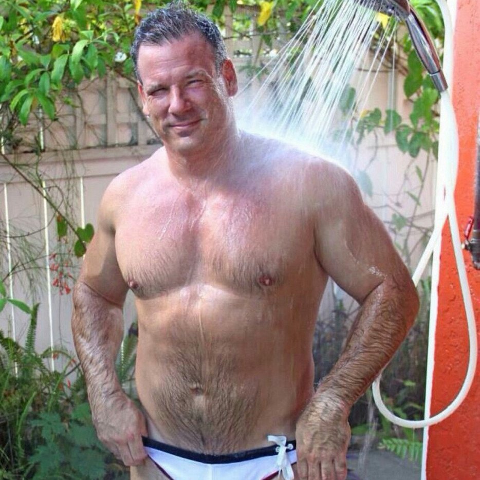 gay florida man showering bathing daddy hunk