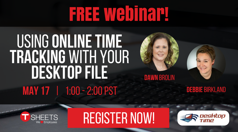 tsheets's tweet photo. Join @dawnbrolin &amp; @TSheets_Debbie this Wednesday for tips on how to utilize the cloud in support of your desktop! https://t.co/IMatHveJxm https://t.co/BLzyoCrW2p