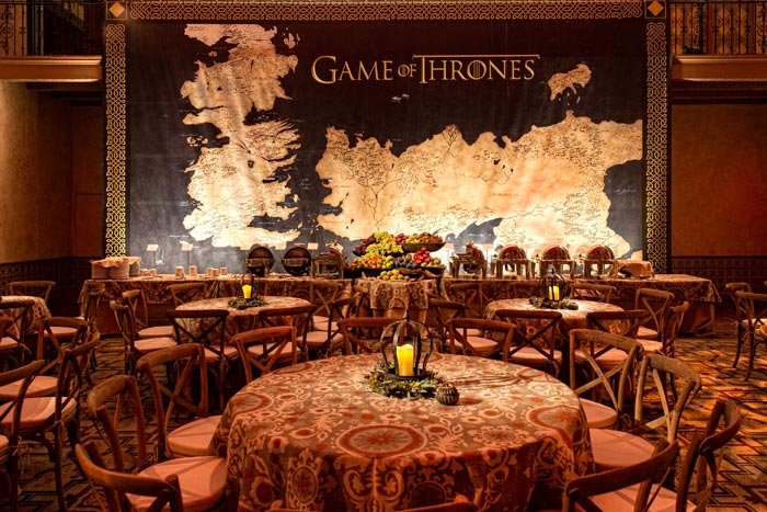 SetMasters's tweet photo. Game Of Thrones party. Custom fabrication and graphics by #SetMasters https://t.co/sl2nPb1bqI