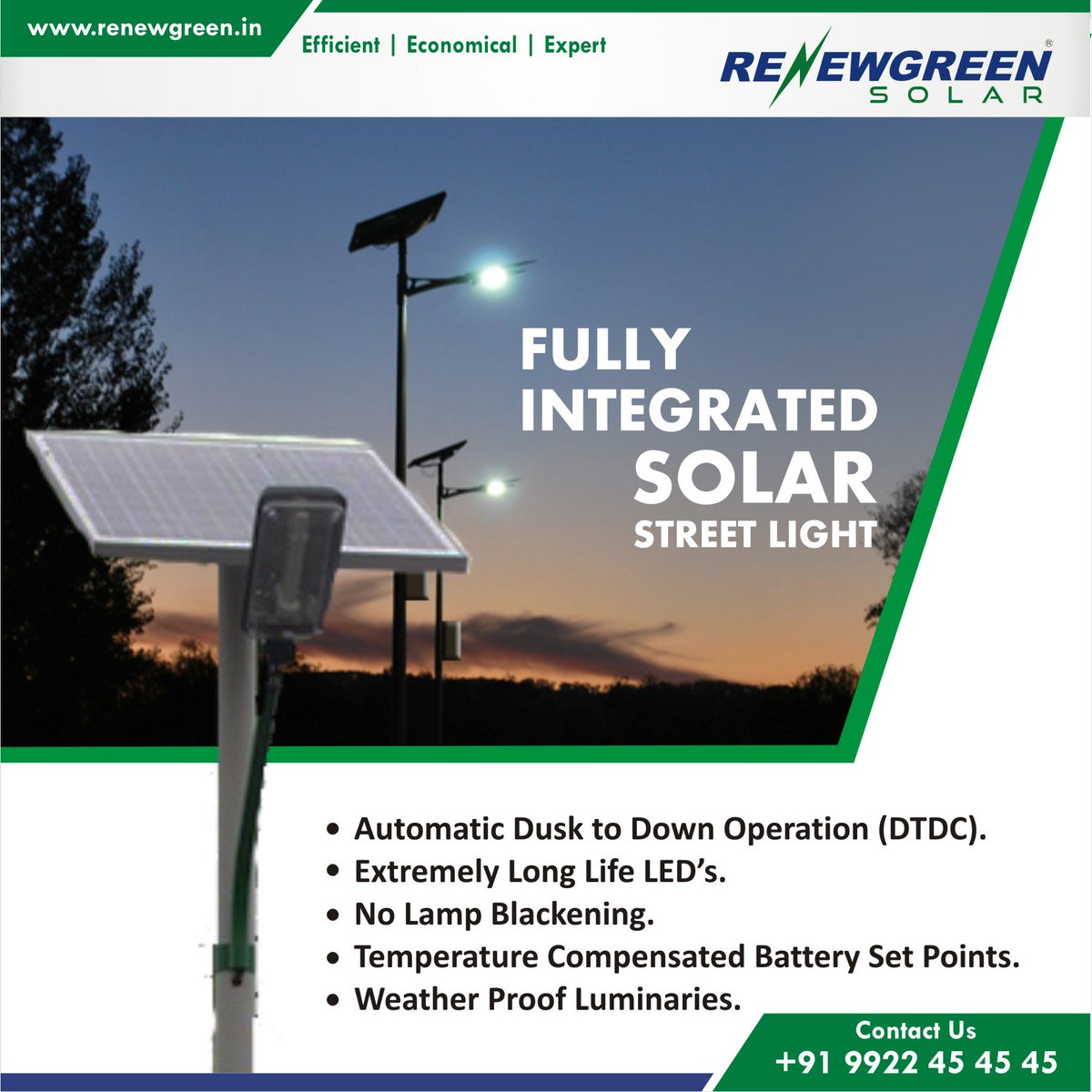 RenewgreenSolar's tweet photo. Fully Integrated Solar Street Lights
https://t.co/QyOKESLoq7

#Solar #StreetLight #SolarLights #SolarPowere #RenewgreenSolar https://t.co/I5FpcKzk1o